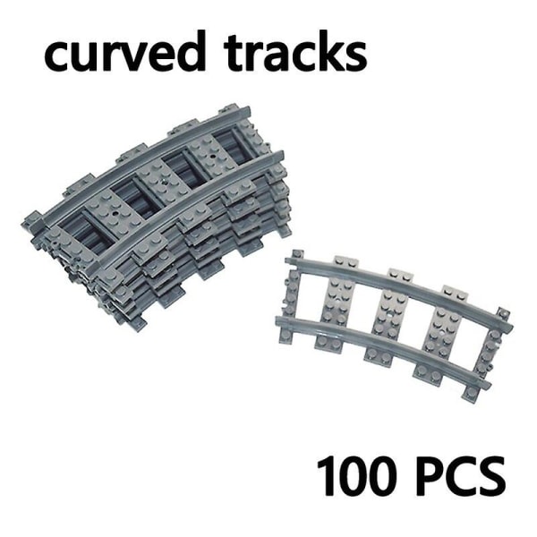 Bytogsdele Bro Tunnel Model Lige buet skinne Mursten Bløde Fleksible Cross Track Jernbane DIY byggeklodser Curved 100pcs