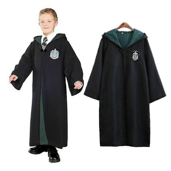 Harry Potter 6kpl Setti Taika Velho Cosplay Naamiaisasu Viitta Puku - Täydellinen Green 135cm (7-8 years)