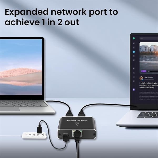 5 Port Gigabit Ethernet Switch med USB-strømkabel, 1000 Mbps Ethernet Splitter 1 til 4 udgange, til Cat 5/5E/6/7/8-Xin