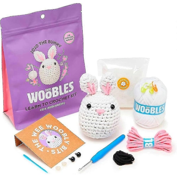 Virkningskit för Nybörjare DIY Virkad Gosedjurskit Nybörjar Virkningskit -q-Perfet rabbit