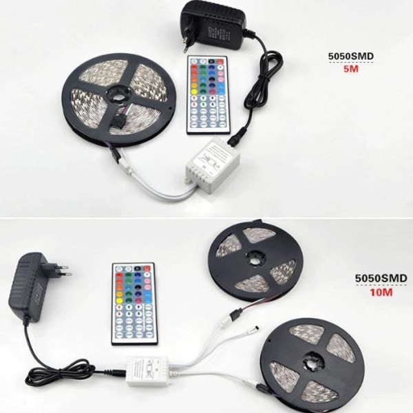 Fleksibel 10m RGB LED stripe / Lyssløyfe / LED-Strip Bluetooth APP - Perfet multicolor
