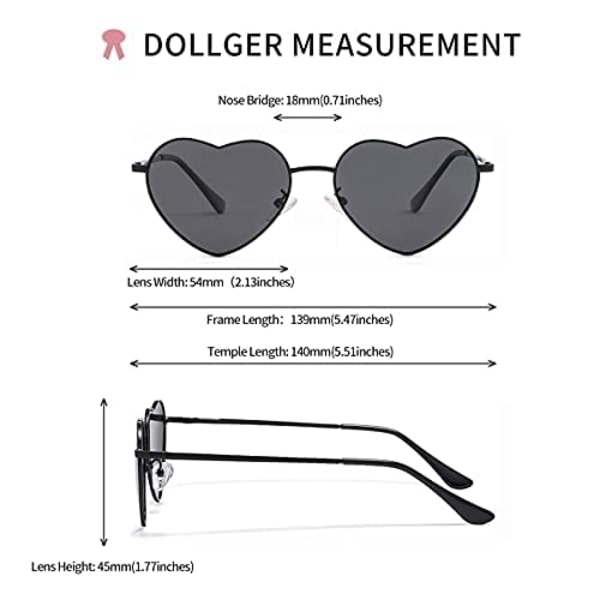 Hjertesolbriller Polarisert metallinnfatning for kvinner Trendy Sweet Heart - Perfet