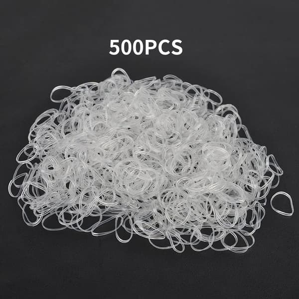 500 stk. Elastisk Hårstrikk Hårband Hårstyling Hårtau for Kvinner - Perfet 500pcs