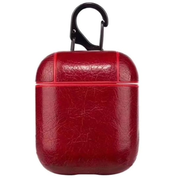 skyddande PU-läder Apple Airpod- case - Perfet Red airpods 1/2