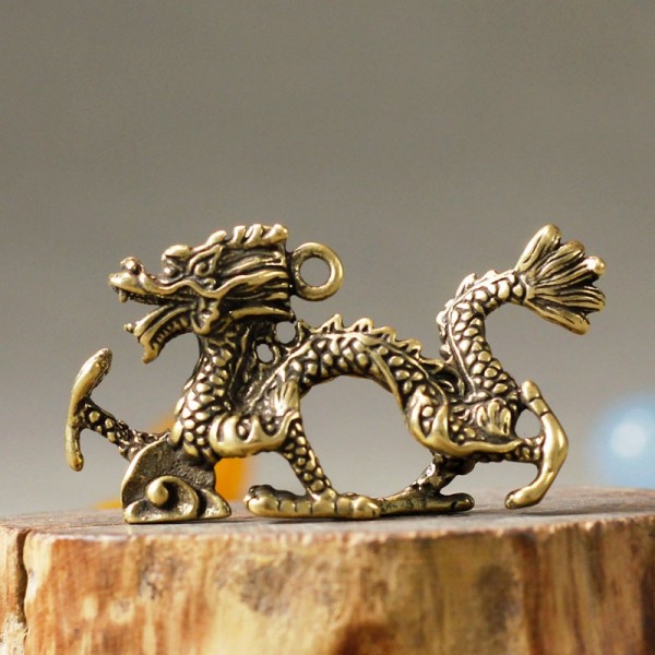 Beast Dragon Staty Bronsfigurer Ornament Antik koppar M - Perfet