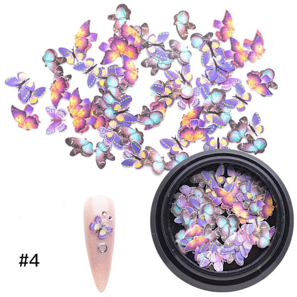 3D Nail Art -tarra Värikäs perhostyylinen nail art varten - Perfet Colorful