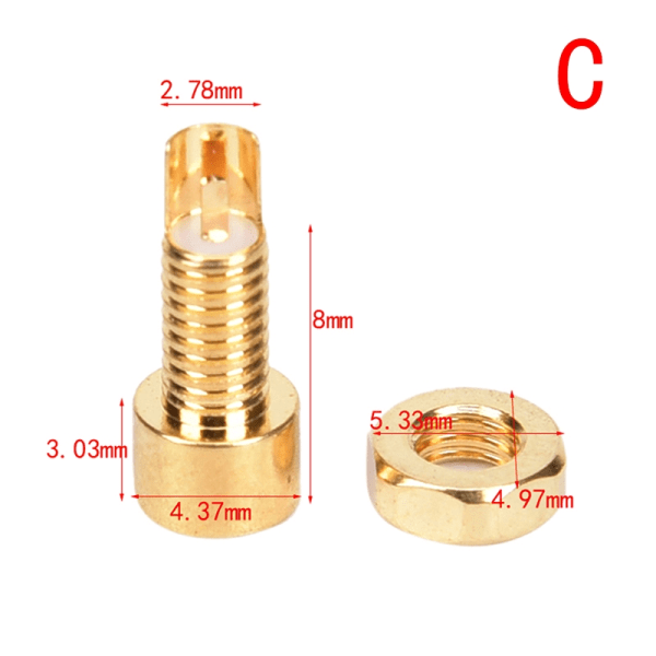 5 stk MMCX hun loddetråd kontakt PCB Mount Pin IE800 DIY o - Perfet Bronze 10.5x4.37mm