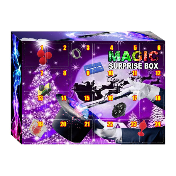 Jule-adventskalender 2022 Jul Magic Blind Box med Tricks Legetøj Fantastiske Tricks Rekvisitter Dekoration Børn Magic Legetøj Venner gave