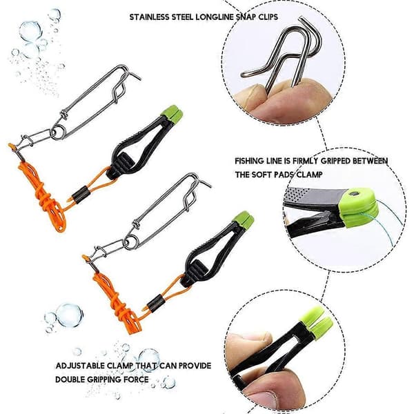 2 kpl Plus Line Release, 17 tuuman Downrigger Release Stacker Clip -kalastusjohto Longline Sna-Perfetillä