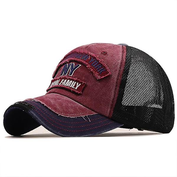 Fish Bone menns netting baseballcaps damesnapback fiskebroderi far lue mann barn Trucker Gorra Summer Fisher menn lue red 56-61cm Adjustable