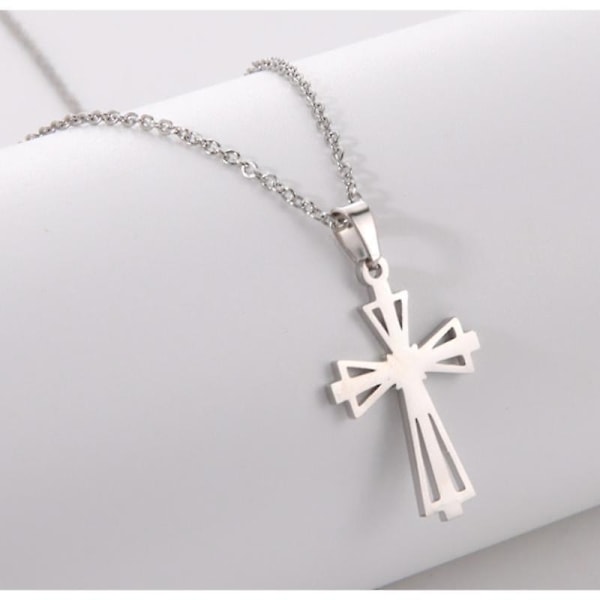 Cross Pendant Halsband för män Pojkar, Christian Cross Pendant med länkkedja Damhalsband Jewel - Perfet