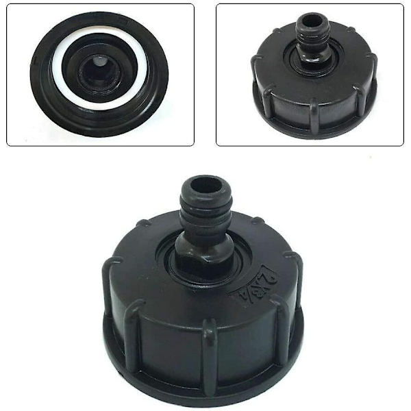 S60x6 plast IBC tank adapter - groft gevind prop til 1/2" hane adapter - til IBC ton ventiler - Perfet