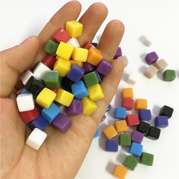 50 stk/ sett 8 mm klar kube fargerik krystall firkantet hjørne Transpa - Perfet White 50pcs