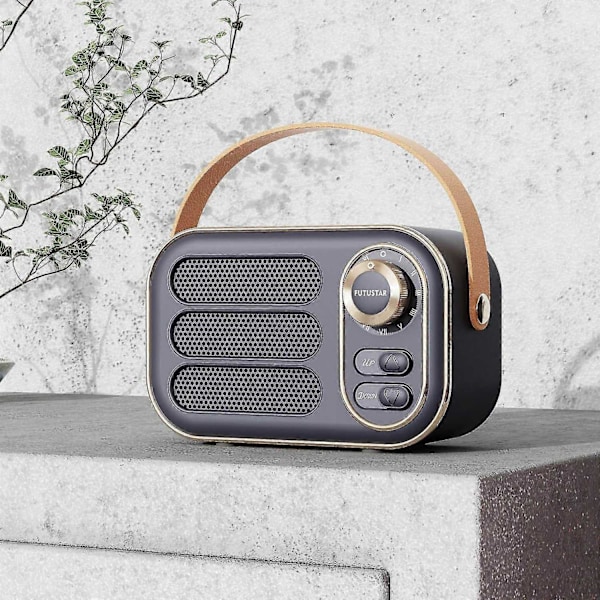 Monitoiminen Mini Kannettava FM-Radio Bluetooth-Kaiutin USB TF AUX Sisä- ja Ulkokäyttöön Retro-Design Langaton Kaiutin - Täydellinen Gray