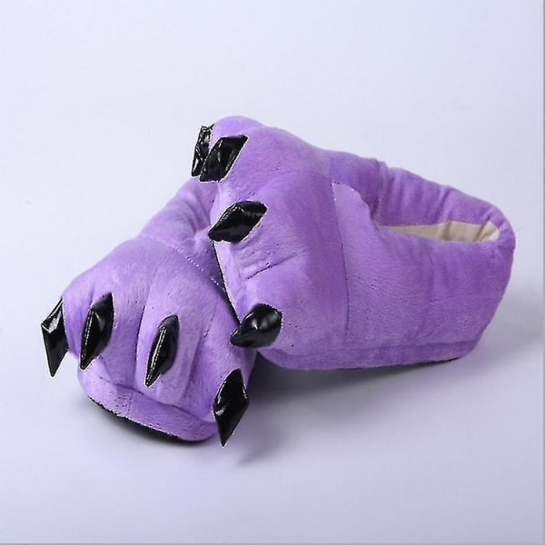 Paw Slippers Fuzzy Stuffy Animal Claw Sko Sjove kostumer til teenagere Voksne 27-44 - Perfet Purple