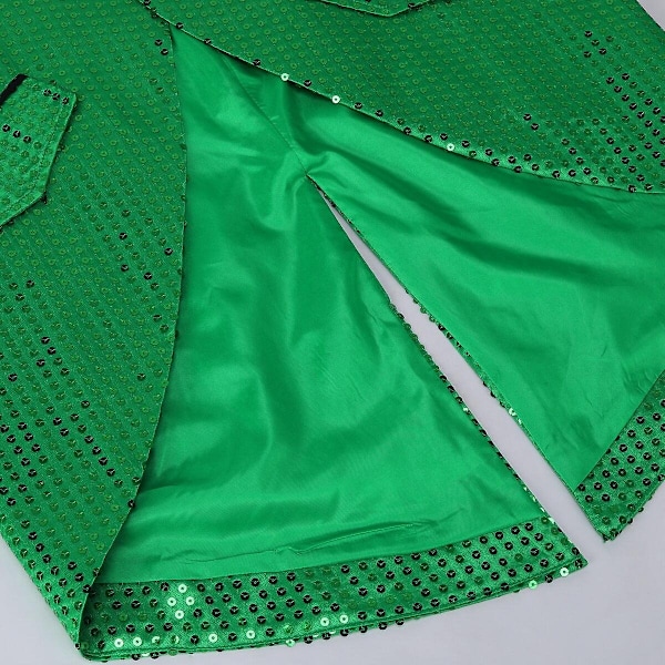 Sliktaa Herre Paljett Svalehalefrakk Jakke Fest Show Tux Kjole Frakk - Perfekt Green 2XL