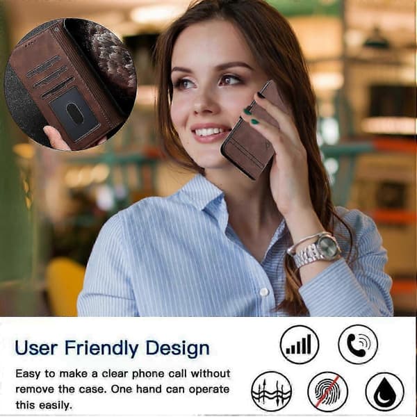 Fodral Kompatibelt med OPPO A5 2020/A9 2020 Magnetisk Stängning Kortplatser Skydd Tåli...-Perfet Brown