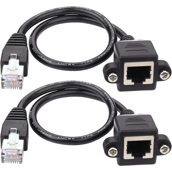 Ethernet-forlenger Rj45 hann til hun skrue nettverksforlengelseskabel 30 cm 2 stk (santanxing)-Perfet 0.6M