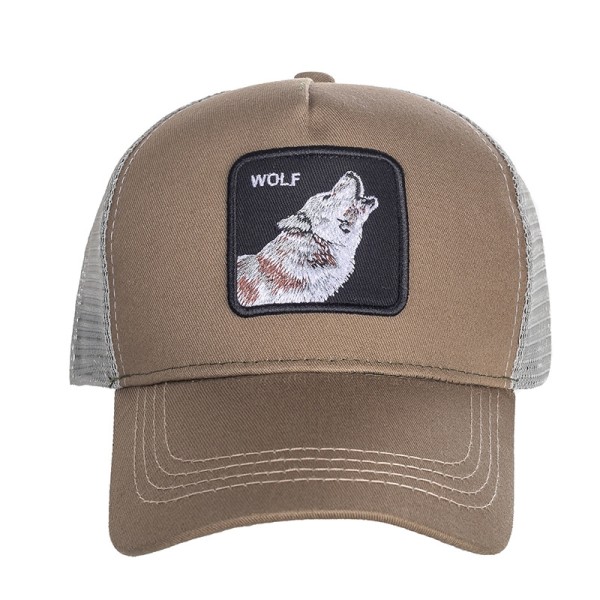 Mesh Animal Brodered Hat Snapback Hat - Perfet Wolf