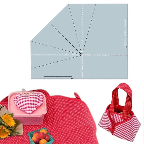 DIY Tygvikningsmatkorg Sy Mall Handväska Sylinjal Bärbar Tote Bag Underlägg Tygvikningsmatkorg Tutorial - Perfekt 12Inch