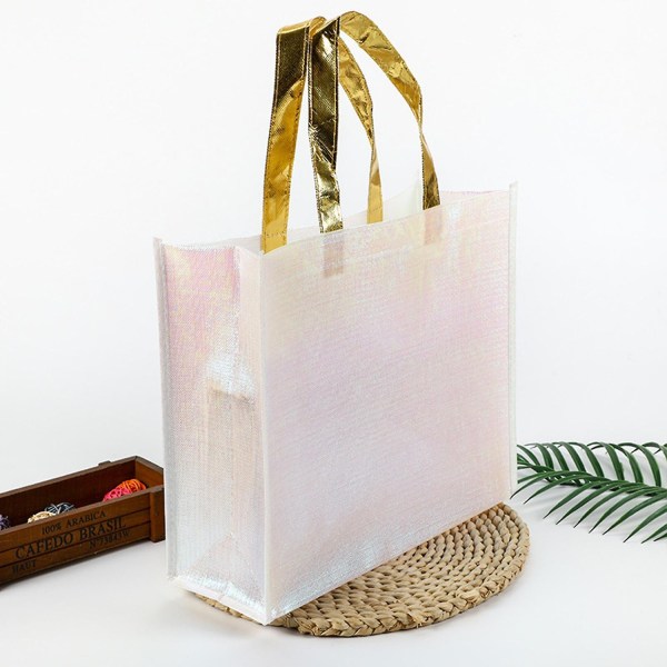 10 stk Laser non-woven handleposer, aluminiumsfolie kompositt tøypose - Perfet