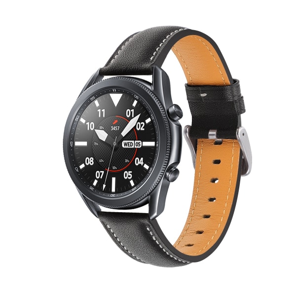Samsung Galaxy Watch 3 (45 mm) armbånd Ekte skinn Svart