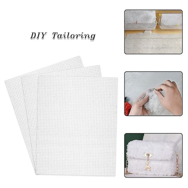 10 st Mesh Plast Canvas Ark 50x33 cm för Broderi, Akrylgarn, Stickning - Perfekt