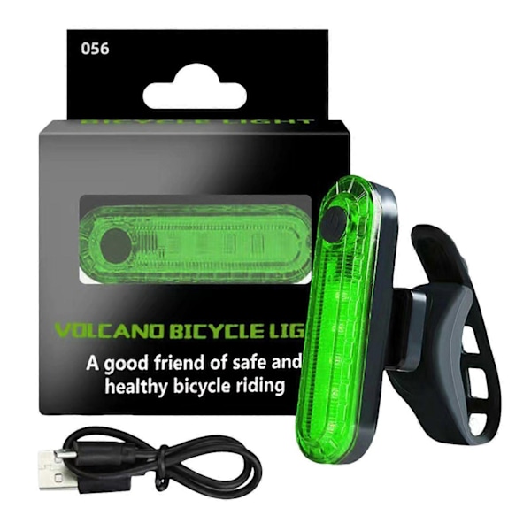 LED Cykelbaglygte USB Genopladelig Cykel Baglygte Vandtæt Cykellygte med 4 Tilstande Kompatibel med Natkørsel - Perfekt Green Tetrapak