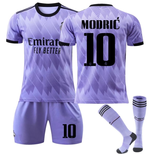 Real Madrid Ude Lilla Nr. 9 Benzema Nr. 20 Vinicius Fodboldtrøje - Perfet #10 10-11Y