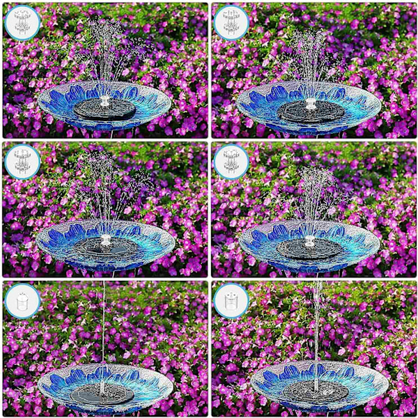 Farverig Solar Fountain Solpanel Solar Dam Pumpe Vandpumpe - Perfet