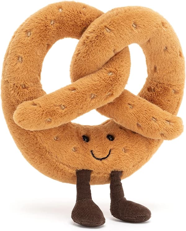 Jellycat Amuseables Pretzel Plysch, 18 cm | Matplysch | Rolig presentidé - Perfekt