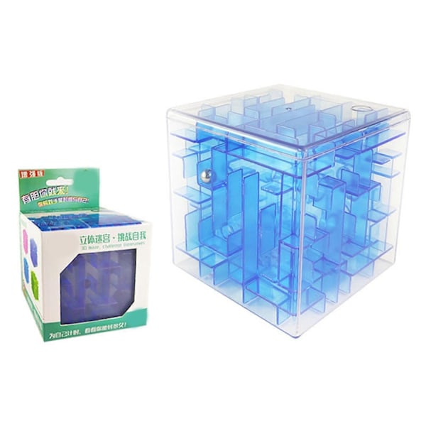 3D Labyrint Kub Brainstorm Leksaker, Labyrint Pussel Box Mind Pussel Labyrint Pussel Pedagogiska Leksaker för Studenter Tonåringar Vuxna Intelligens Träningsleksaker - Perfekt light blue L-9.5cm