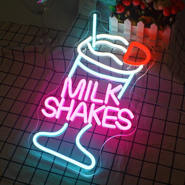 Milkshake Neon LED Neon USB-strömadapter Perfekt för Hem Sovrum Butik Bar Fest Dekoration Present Personlig Skylt Vägghängande - Perfekt
