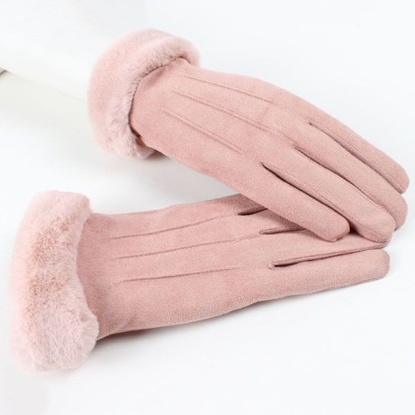 Damhandskar Full Finger Vantar Furry Warm Mitts GRÅ