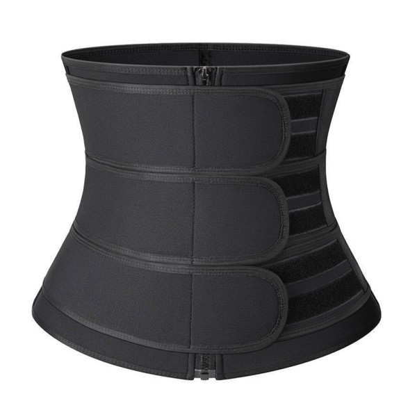 Women's waist trainer dragkedja tre midjebälte sport träning - Perfet black 3XL