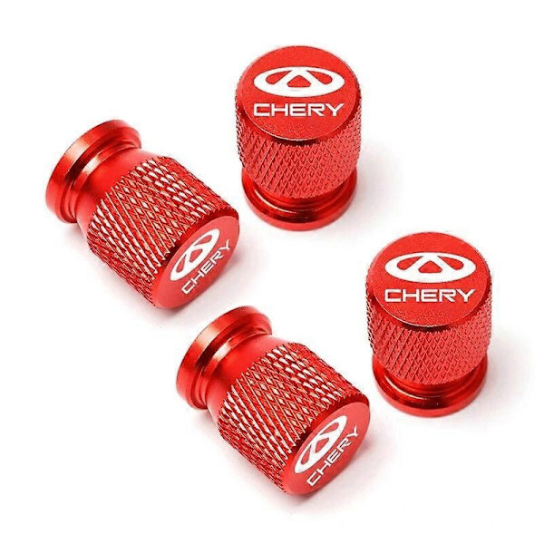 Bil Hjul Dæk Ventil Hætter Dæk Stamme Dækker Lufttæt Vandtæt Kompatibel med CHERY TIGGO 3 4 5 7 PRO 8 Biltilbehør - Motorkøretøj Hjul - Perfet Red 2