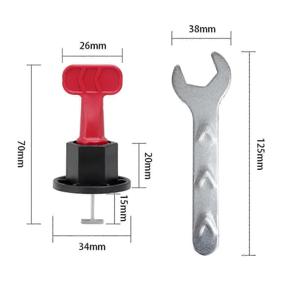 Flise Nivelleringssystem Kit 100 stk. Flise Nivelleringsafstandsstykker - Perfekt