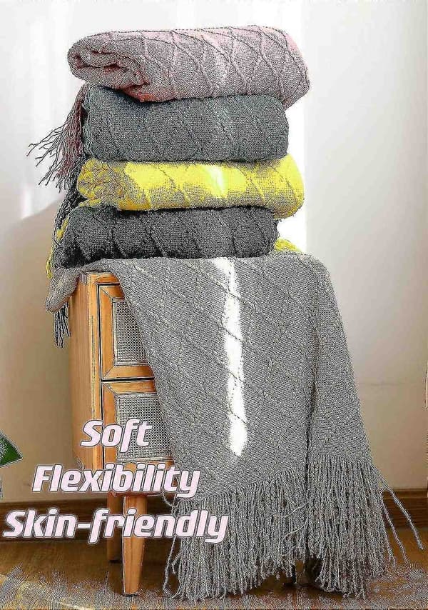 Mjuk Stickad Filt, Sofffilt - Perfekt Ginger 130*240cm