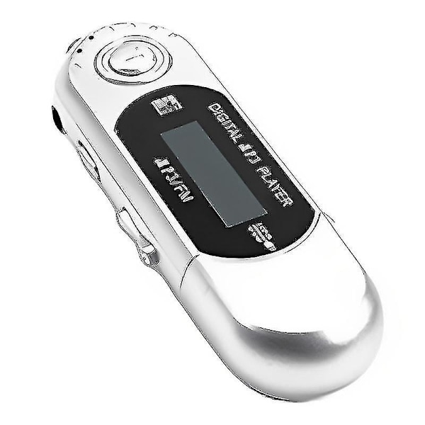 Usb Mp3-spelare Bärbar Musikspelare Digital Lcd-skärm 4g Lagring Fm-radio Multifunktion Mp3 Musikspelare Usb-minne Fk-Perfet Silver