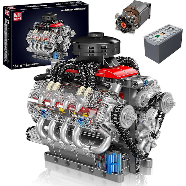 Mold King V8 Motor Byggset, Fungerande V8 Motormodell Kit, Bygg Din Egen STEM Modellmotor, 8-Cylindrig Bilmotor Byggprojekt - Perfekt