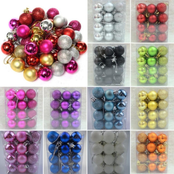 24 st julgranskula hängande prydnader Hemfestinredning Black 24pcs