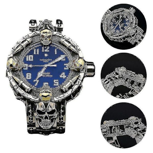 Gave til Halloween Mænds Skalle Ur Harpiks Elektronisk Rem Guld Urtav Legering Ure Armbåndsur Ny-Perfekt A