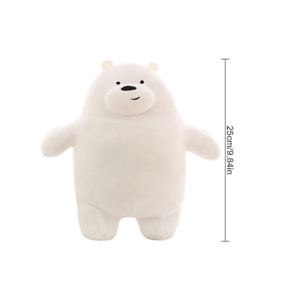 Vi Bare Bjørner Kosedyr Isbjørn Panda Grizzly Myke Plysjleker Kawaii Plysjdyr for Gutter Jenter Barn-e-Perfet White Stand 25cm