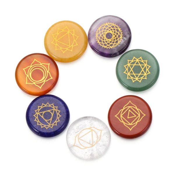 7stk/ Sæt Chakra Healing Crystal Stone Yoga Energisten - Perfet