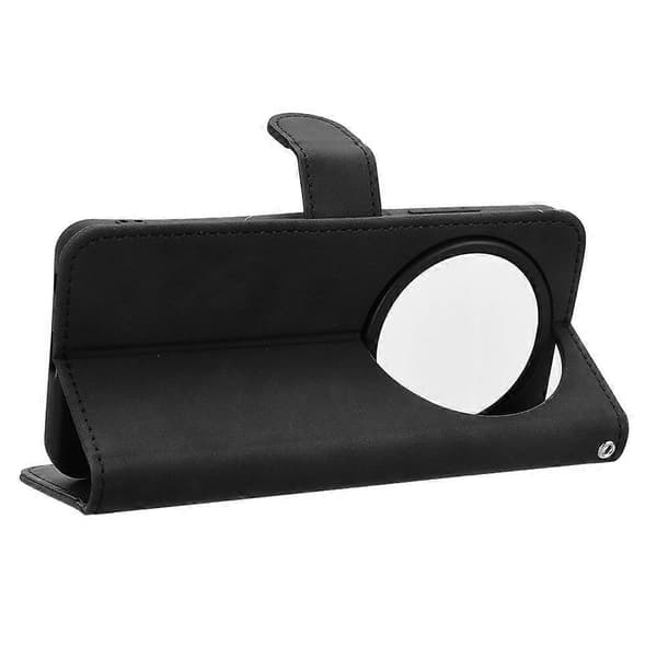 för ZTE Blade A75 5G Läderfodral Hudkänsla Anti-Fall Plånbok Flip Telefonfodral - Svart-Perfet Black