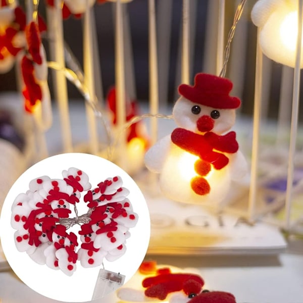 Christmas Snowman String Lights Julepynt 3m 20 LED lys med 2 lystilstande Christmas Snowman String Lights Christmas Home Garden Bedroom