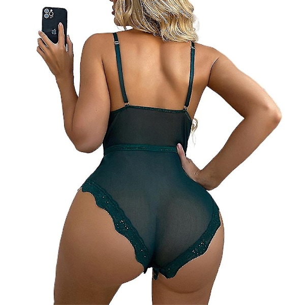 Dame Blonde Lingeri Natkjole Undertøj Natdragt Bodysuit-Perfet Dark Green M