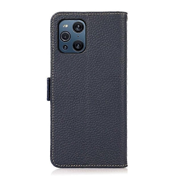 til OPPO Find X3 / X3 Pro KHAZNEH Side-Magnetisk Litchi Læder RFID Etui - Perfekt Blue