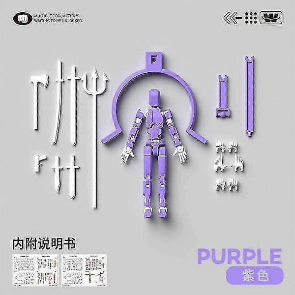 Dummy13 Magnetisk Actionfigur Set, 3D Magnetisk Actionfigur Set - Perfekt Purple White with Magnet