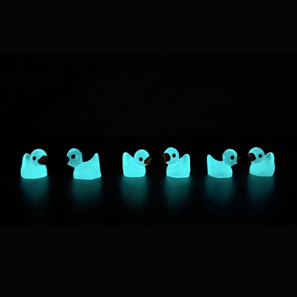 20st Mini Luminous Resin Ducks Glow In The Dark Miniatyrer Orna - Perfet